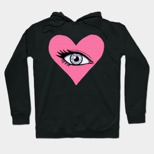 Glitter Eye In Pink Love Heart Hoodie